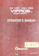 Amada-Amada Vipros, Punch Press Program Operations Maintenance Parts Manual 1994-304050-305072-01